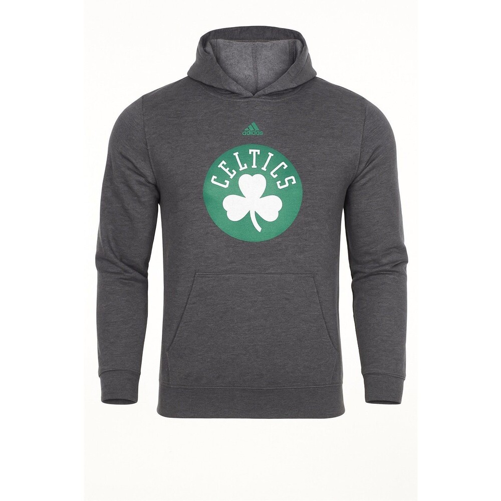 Adidas NBA Boston Celtics  Logo Grey/ Green fleece hoodie | Size large